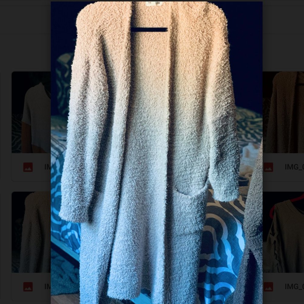 Fuzzy Below the Knee Cardigan Blush